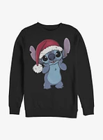 Disney Lilo & Stitch Santa Hat Crew Sweatshirt