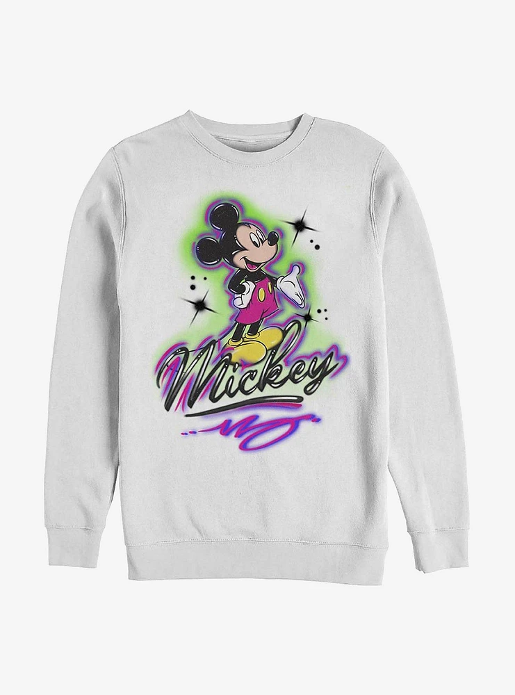 Disney Mickey Mouse Airbrush Crew Sweatshirt