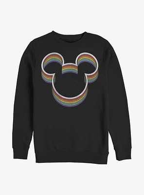 Disney Mickey Mouse Rainbow Ears Crew Sweatshirt