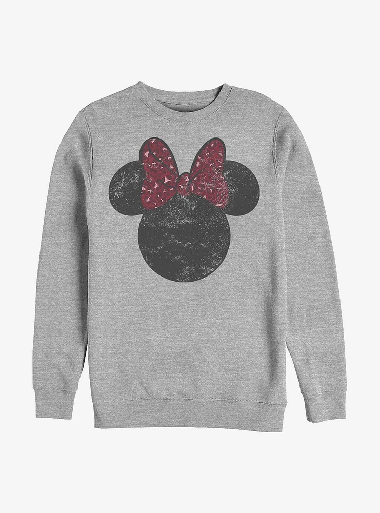 Disney Minnie Mouse Leopard Bow Crew Sweatshirt