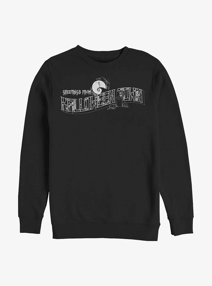 Disney The Nightmare Before Christmas Greetings Halloween Town Crew Sweatshirt