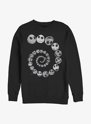 Disney The Nightmare Before Christmas Jack Emotions Spiral Crew Sweatshirt