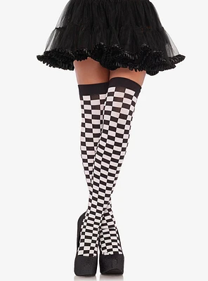 Checkered Stockings Black/White