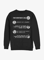 Disney Villains Villain Quotes Crew Sweatshirt