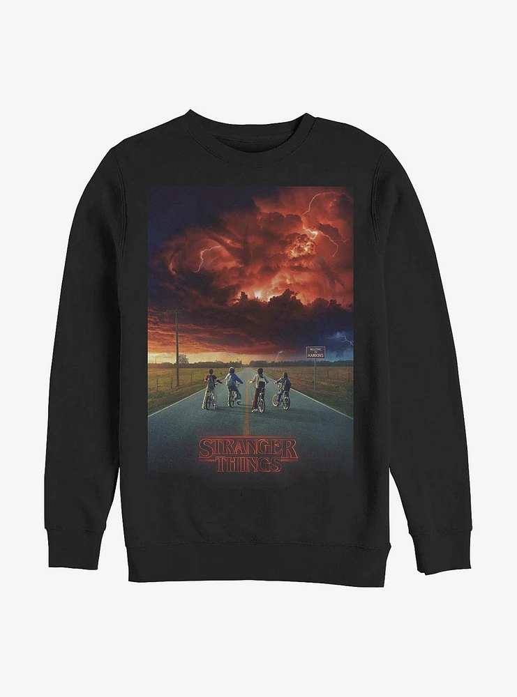 Stranger Things Demogorgon Cloud Poster Crew Sweatshirt