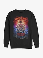 Stranger Things Group Pumpkins Poster Crew Sweatshirt