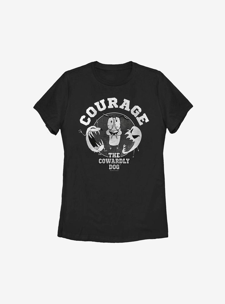 Courage The Cowardly Dog Badge Womens T-Shirt