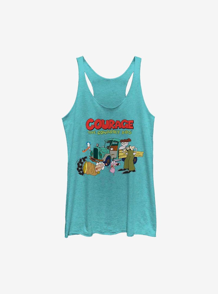 Courage The Cowardly Dog Logo Scene Womens Tank Top