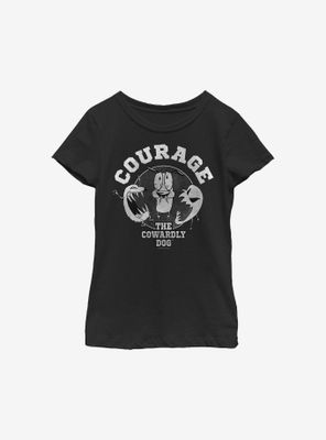 Courage The Cowardly Dog Badge Youth Girls T-Shirt