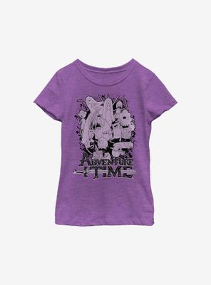 Adventure Time Group Splat Youth Girls T-Shirt