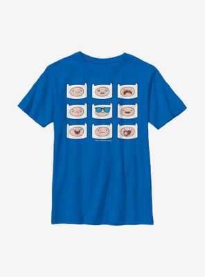 Adventure Time Finn Many Faces Youth T-Shirt