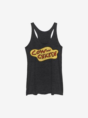 Cow And Chicken Stressed Logo Womens Tank Top