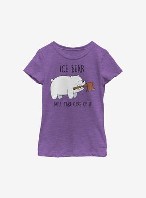 We Bare Bears Ice Bear Take Care Youth Girls T-Shirt