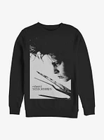 Edward Scissorhands Close Up Poster Crew Sweatshirt