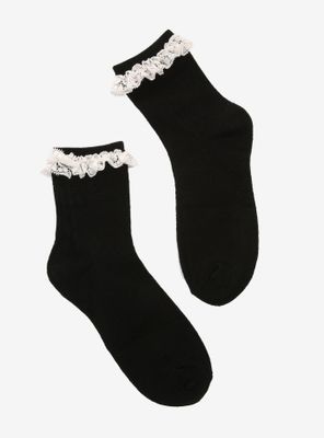 Black & White Lace Ankle Socks