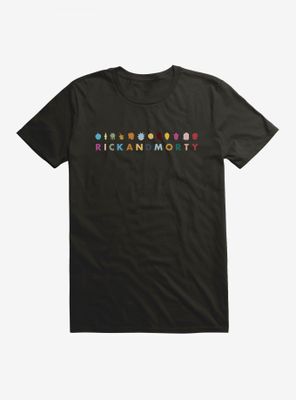 Rick And Morty Faces Lineup T-Shirt