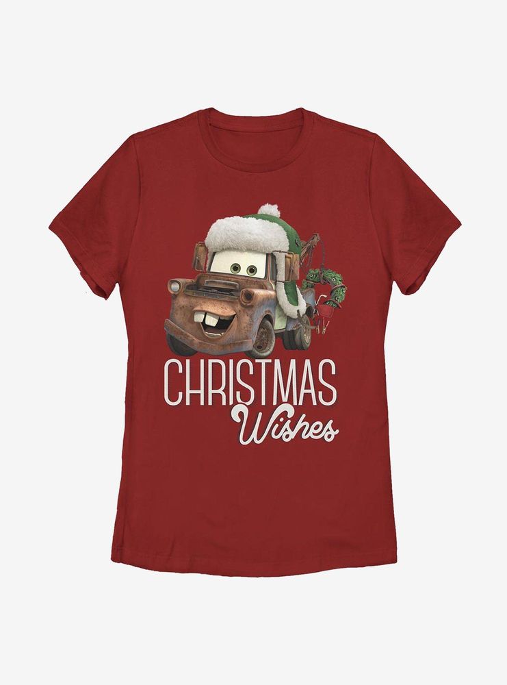 Disney Pixar Cars Christmas Wishes Womens T-Shirt