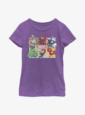 Marvel Avengers Hero Squares Youth Girls T-Shirt