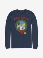 Beavis And Butthead Xmas Rocks Wreath Long-Sleeve T-Shirt