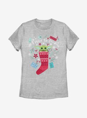 Star Wars The Mandalorian Child All I Want For Christmas Womens T-Shirt