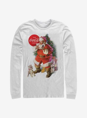 Coca-Cola Santa Puppy Long-Sleeve T-Shirt