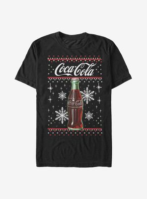 Coca-Cola Bottle Snowflakes Christmas Pattern T-Shirt
