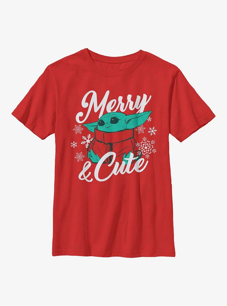 Star Wars The Mandalorian Child Merry And Cute Youth T-Shirt