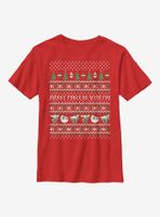 Star Wars The Mandalorian Child Christmas Sweater Pattern Youth T-Shirt