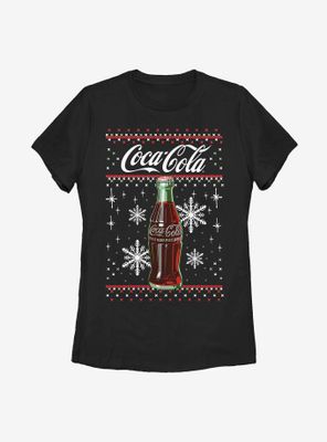 Coca-Cola Bottle Snowflakes Christmas Pattern Womens T-Shirt