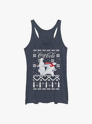 Coca-Cola Bear Slide Christmas Pattern Womens Tank Top