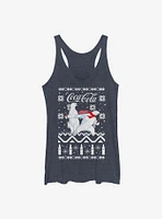 Coca-Cola Bear Slide Christmas Pattern Womens Tank Top