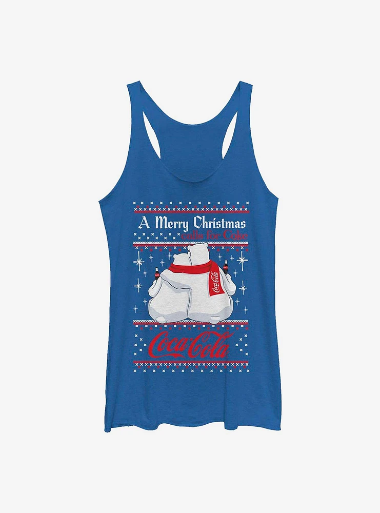 Coca-Cola Christmas Calls For Coke Pattern Womens Tank Top