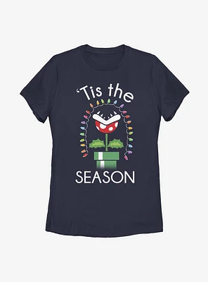 Super Mario Xmas Piranha Womens T-Shirt