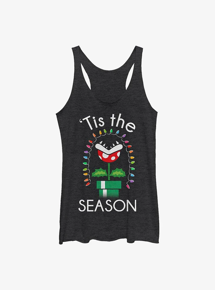 Super Mario Xmas Piranha Womens Tank Top