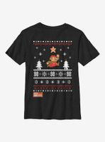 Super Mario Star Christmas Pattern Youth T-Shirt