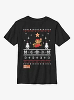 Super Mario Star Christmas Pattern Youth T-Shirt