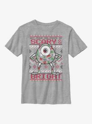 Disney Pixar Monsters, Inc. Mike Holiday Pattern Youth T-Shirt