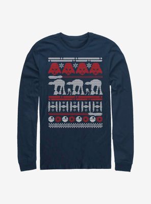 Star Wars Christmas Sweater Pattern Long-Sleeve T-Shirt