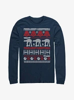 Star Wars Christmas Sweater Pattern Long-Sleeve T-Shirt