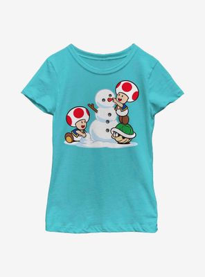 Super Mario Frosty Toad Christmas Youth Girls T-Shirt