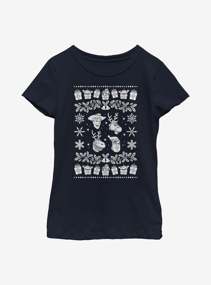 Disney Pixar Toy Story  Christmas Pattern Youth Girls T-Shirt