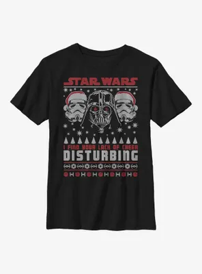Star Wars Lack Of Cheer Disturbing Christmas Pattern Youth T-Shirt