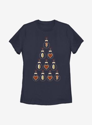 Nintendo The Legend Of Zelda Pixel Christmas Tree Womens T-Shirt