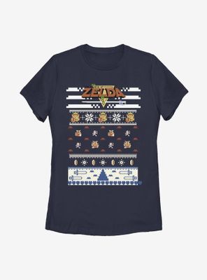 Nintendo The Legend Of Zelda Play Christmas Pattern Womens T-Shirt