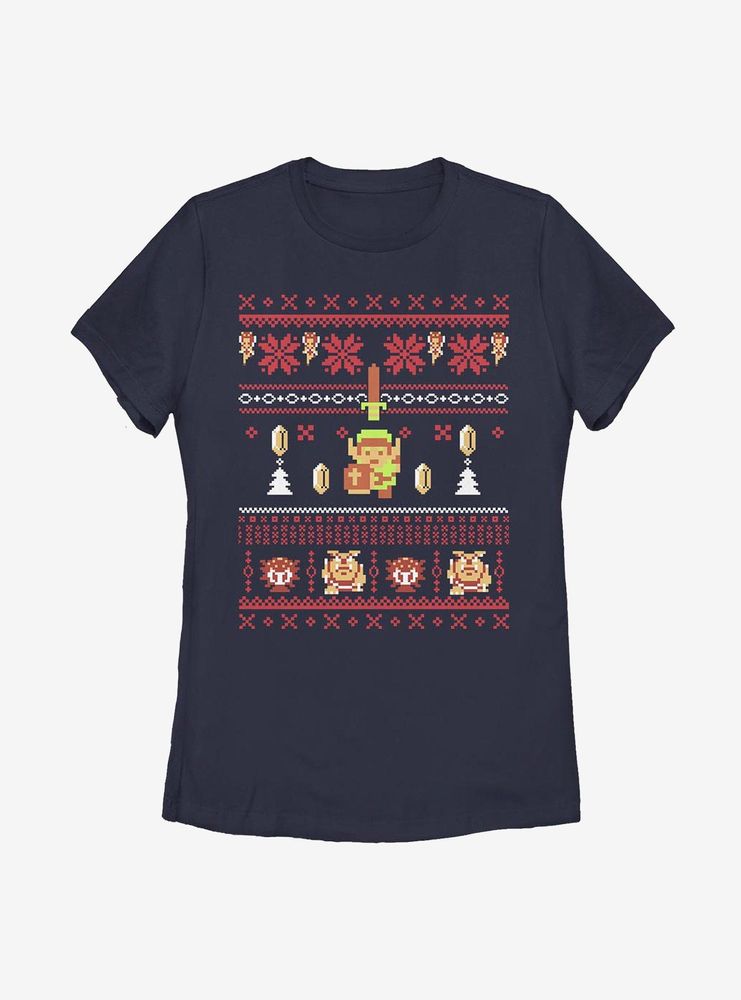 Nintendo The Legend Of Zelda Coins Christmas Pattern Womens T-Shirt