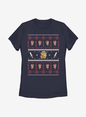 Nintendo The Legend Of Zelda Link Christmas Pattern Womens T-Shirt