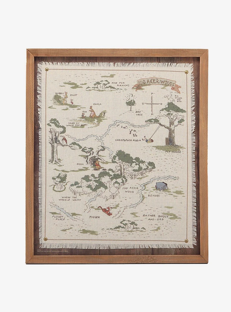 Disney Winnie The Pooh Hundred Acre Wood Map Framed Wood Wall Decor