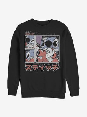 Disney Lilo And Stitch Japanese Text Sweatshirt