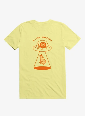 A Lion Spaceship Yellow T-Shirt