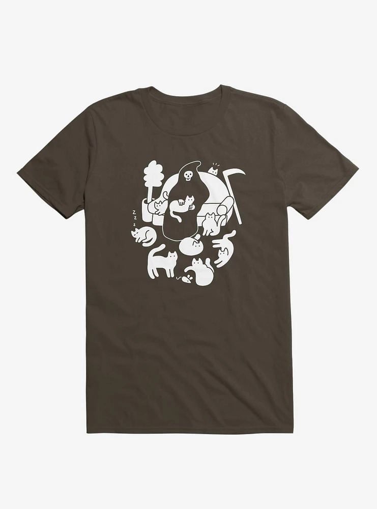 9 Lives Cat Reaper Brown T-Shirt
